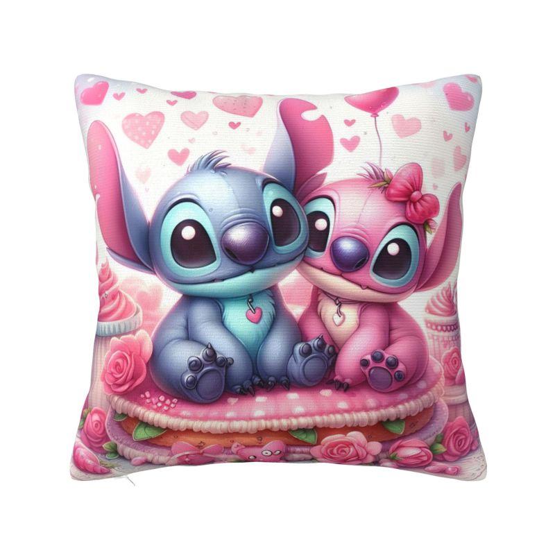 

Custom Lilo And Stitch Cartoon Pillow Covers Decor Home Kawaii Disney Anime Modern Cushion Cover Soft Pillowcase 12x12Inch