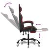 Gaming Chair with Footrest Swivel Black & Burgundy Artificial Leather