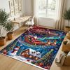 Christmas Theme Crystal Velvet Rug Personalized Custom Name Text Soft Floor Mat Home Decor