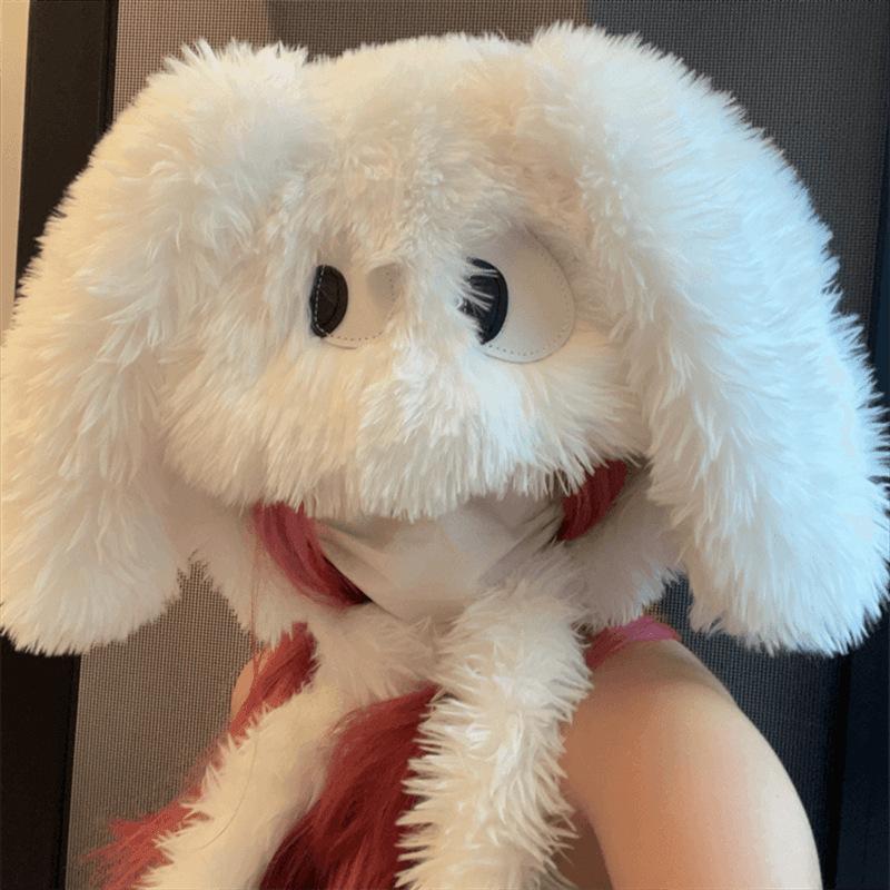 

Плюшевая шапка-щенок женская зимняя новая забавная милая шапка для велоспорта теплая утолщенная ветрозащитная шапка-мешок на голову