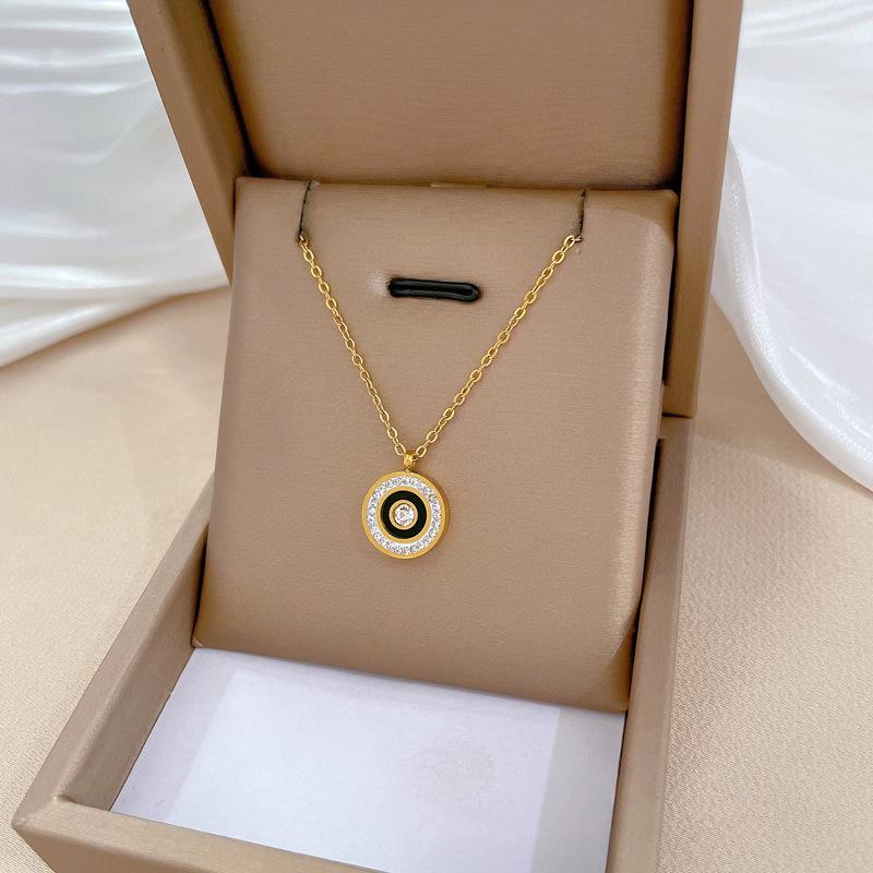 Κολιέ Punk Hip-Hop Στυλ που Διατηρεί το Χρώμα Τemperament Απλό Τύπου Μπροστινή Αγκράφα Αλυσίδα Κλείστρο Κλείστρο