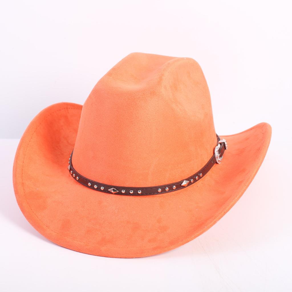 Neue Farbe Western Cowboyhut Herren und Damen Pendler Vielseitig Einfacher Stil Breiter Rand Zylinder Sonnenhut
