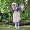 100 Day of School Cosplay Costume Set Kids Old Lady Costume Accessories Faux Pearls Necklace Glasses Crutch Floral Dress