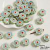 Handmade Cute Flower & Heart Green Ceramic Beads for DIY Jewelry