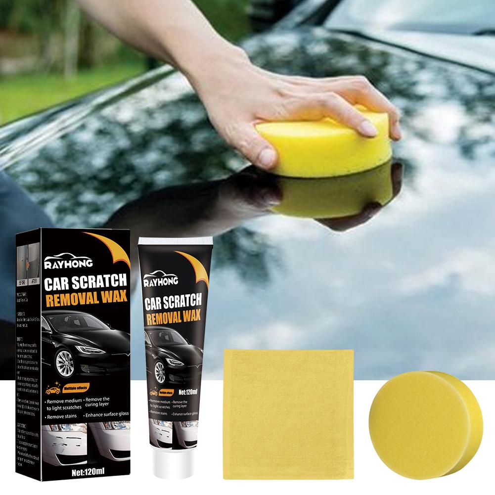 120ml Auto Polishing Kit with Sponges Remove Stains Car Paint Scratch Repair Cleaning Kit Quick Fix Paint Repair Polishing Wax