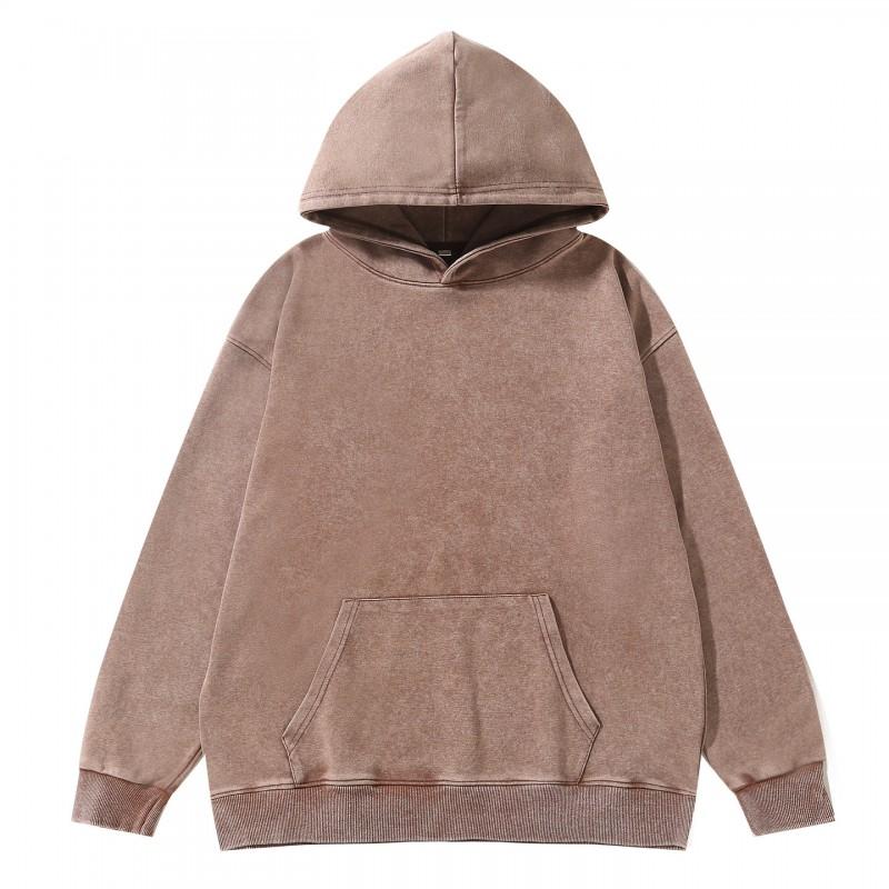 Washed Distressed Hooded Sweatshirt Unisex Oversized
