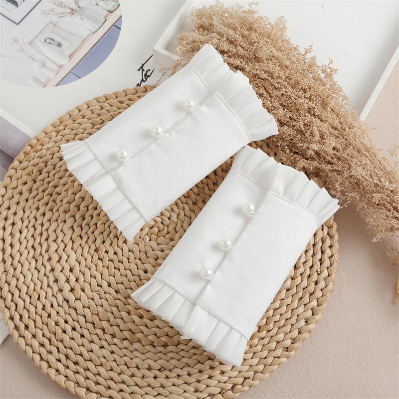 Perfect Match Palace Pleated Fake Sleeves Detachable Costumes Shirt Decorative Ruffles Elbow Cuff Court Sweater White Elegant Short Sleeves