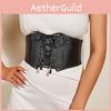 Patterned Fanshaped Litchi Binding Rope Waist Belt Dress Waist Decoration Belt