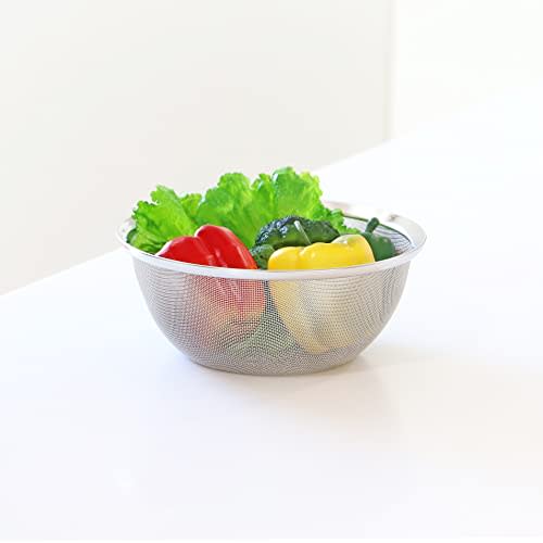 Pearl Metal Made in Japan Stainless Steel Bowl-Shaped Strainer, 24cm, Fave, H-4505