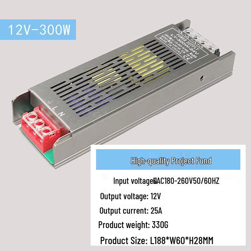 Silent LED 220-to-12 Converter: Low Voltage Linear Light Transformer & Controller for Light Strips.