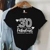 30th Birthday Shirt for Unisex Vintage Heart 30 and Fabulous Leopard Print Summer Tshirt 30th Birthday Gift for Unisex Tshirts