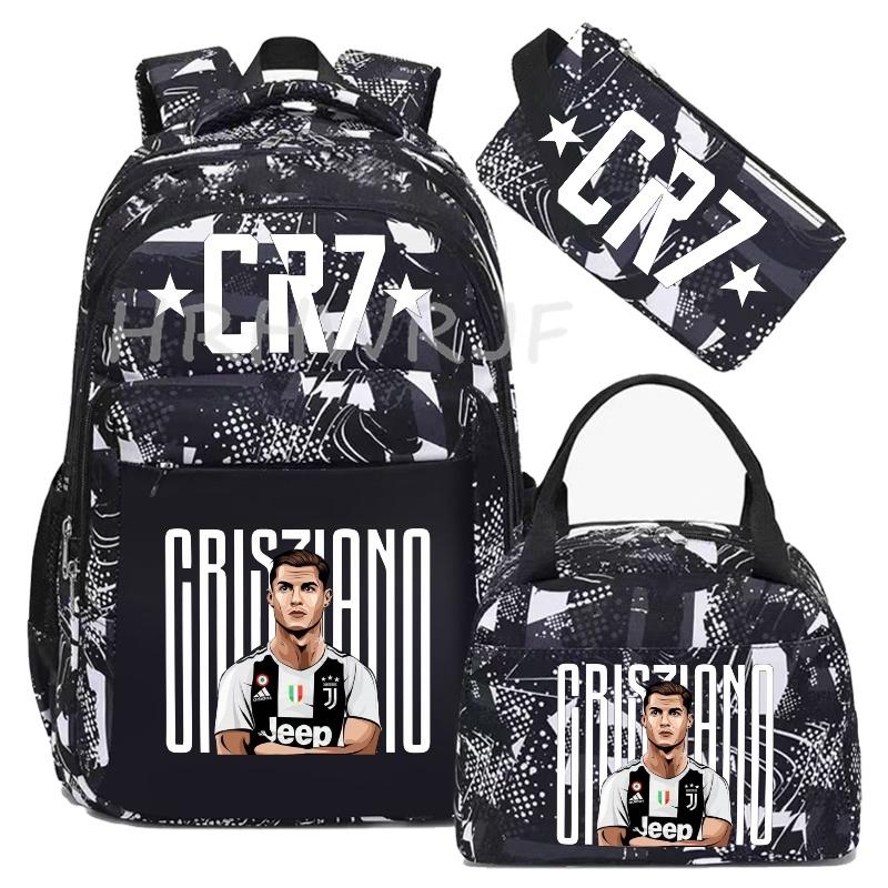 Sports CR7 Camouflage Backpacks With Lunch Bag Men&Women's Casual Canvas School Bags Simple Dual-Shoulder Bag Laptop Travel Bag