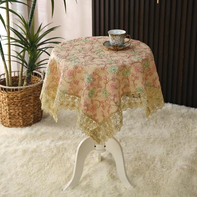 Mild Luxury Retro Pastoral Embroidered Tablecloth Fresh Polyester Cotton Household Decorative Dustproof Table Cover