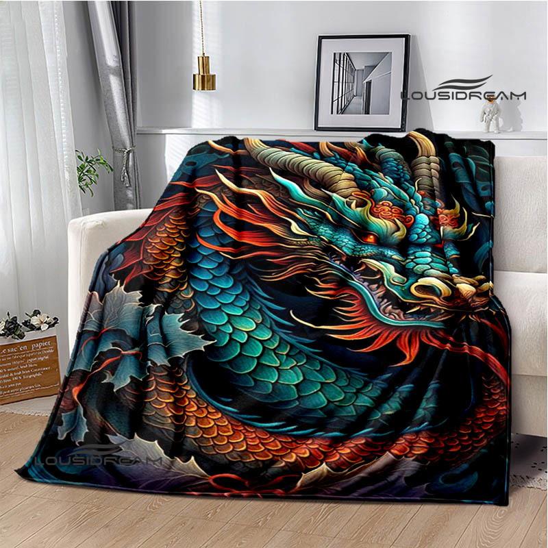 3D Retro dragon Printed blanket Flannel Warm blankets Soft and comfortable blanket bed linings cubre cama Birthday Gift
