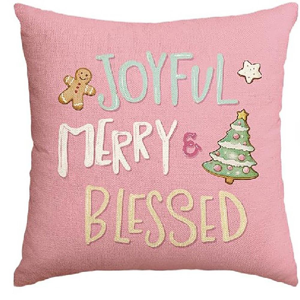 

Christmas Gingerbread & Festive Decor Pillows: Joyful Merry Blessed, Have a Sweet Christmas home room decoration 45x45cm красный