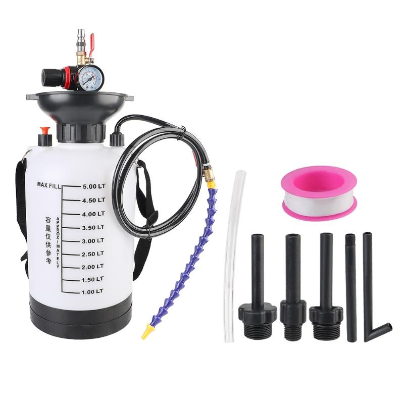 5L Pumpe Ölwechsel Auto Kraftstoffbefüllung Bremsflüssigkeit Betankung Hochdruckmanometer 150Psi 1/4" Adapter Pneumatische Ölpumpe Werkstattwerkzeug