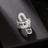 Pin Exquisite Elegant Korean Style Ear Cuff Women Jewelry Zircon Ear Clip Paper Clip Style Earring