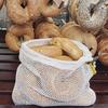 Cotton Mesh Storage Bag with Drawstring Breathable Hollow Design Extends Freshness Reusable Eco-Friendly Supermarket Travel Bag