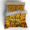 Sunflower Pattern Home Decor Set Bedding Set with 1 Duvet Cover 2 Pillowcases Single Double King Queen, Gift