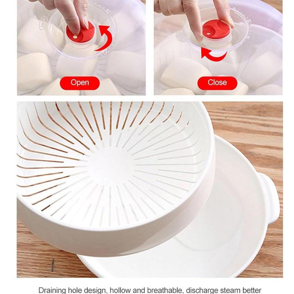 Microwave Steamer For Cooking Microwave Steamer Cooker With Lid Heat-Resistant Heating Bowl For Rental Dormitory Businesses