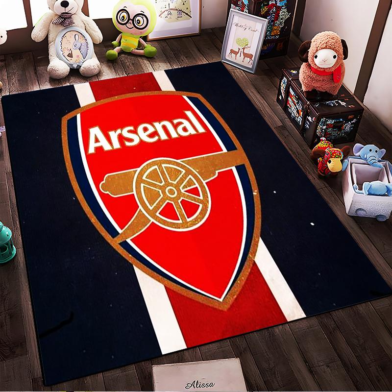 "Arsenal Logo Carpet Red Blue Football Club Fan Home Decor 60x80" Suitable for Use As an Anti-slip for Living Room Bedroom Sofas