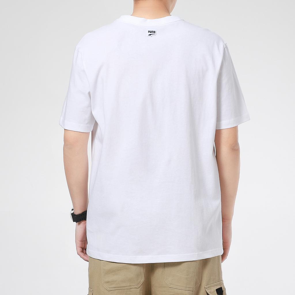 Puma Downtown Graphic Letter Logo Short Sleeve T-Shirt Men Tops White 531335-02