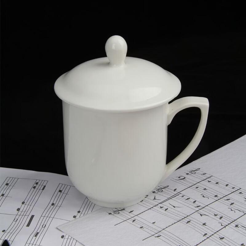 Fu Ou Pure White Ceramic Conference Cups Set