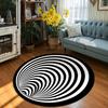 Black and White Spiral Stripe Pattern  Round Rug, Non-slip Floor Mat for Living Room, Bedroom, Bathroom, Holiday Home Decoration