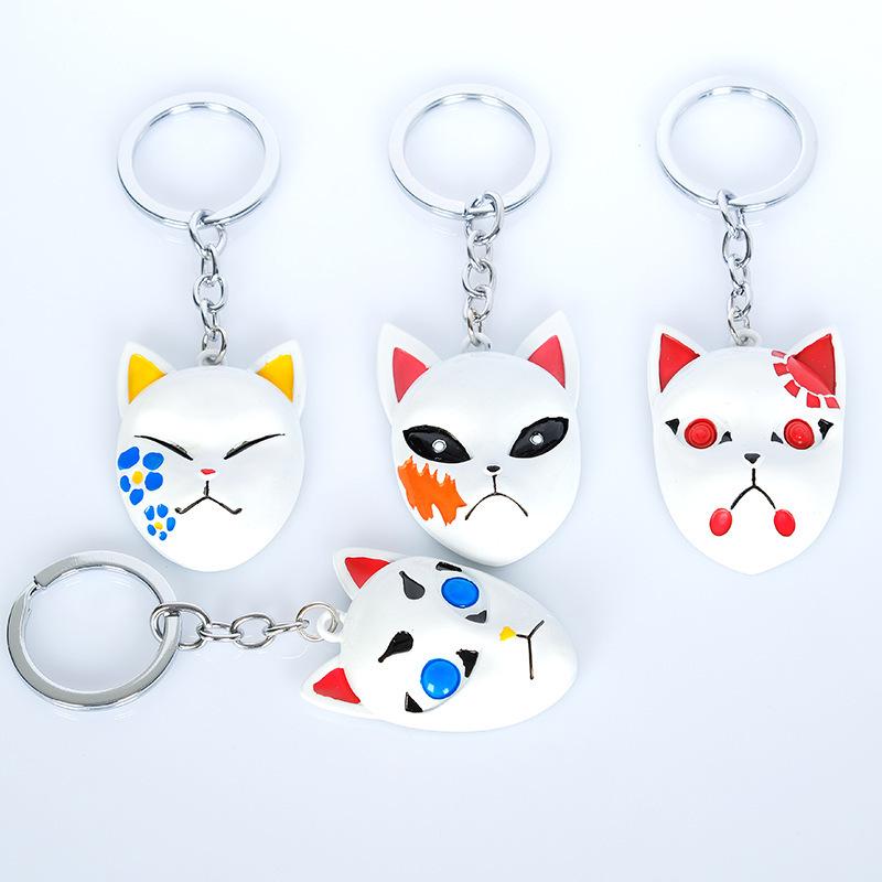 Demon Slayer Tanjiro, Sabito & Makomo Masks Keychain, Rabbit Necklace, Muzan