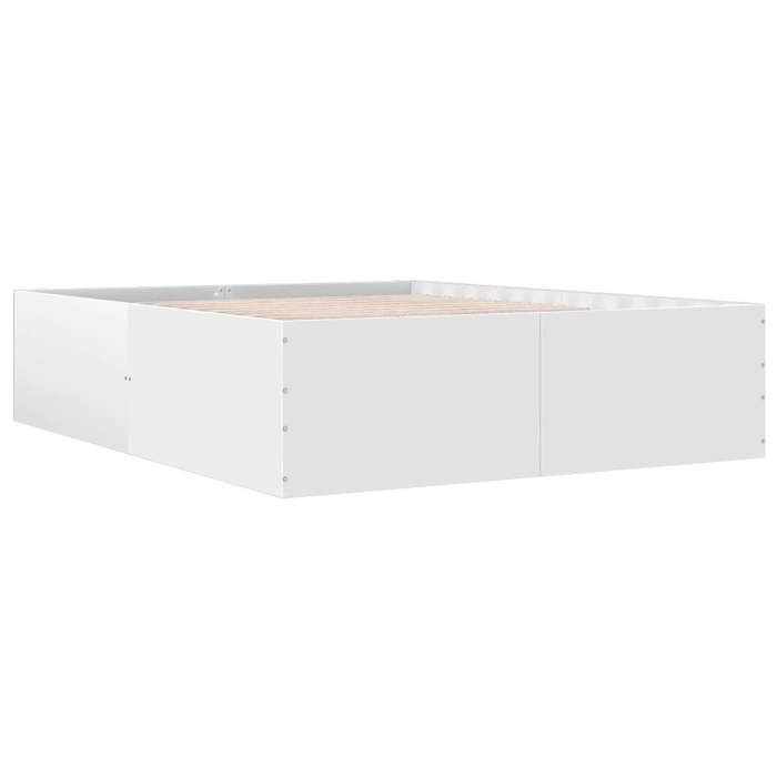 VidaXL Cadre de lit blanc 160x200 cm bois d'ingénierie, meuble de chambre à coucher, sommier, lit à panneaux, lit, lit 3280909