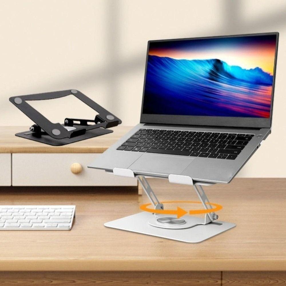 360 Rotating Base Notebook Computer Stand Foldable Lifter Tablet Holder Heat Dissipation Adjustable Computer Riser for Desk