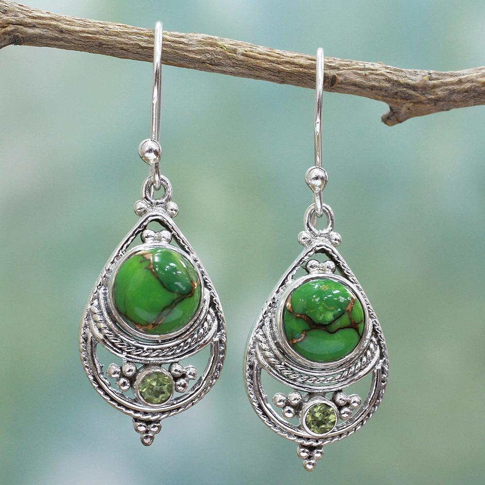 Fray Wish New Blue Topaz Drop Earrings for Women - Creative Rotating Waterdrop Pear Shape