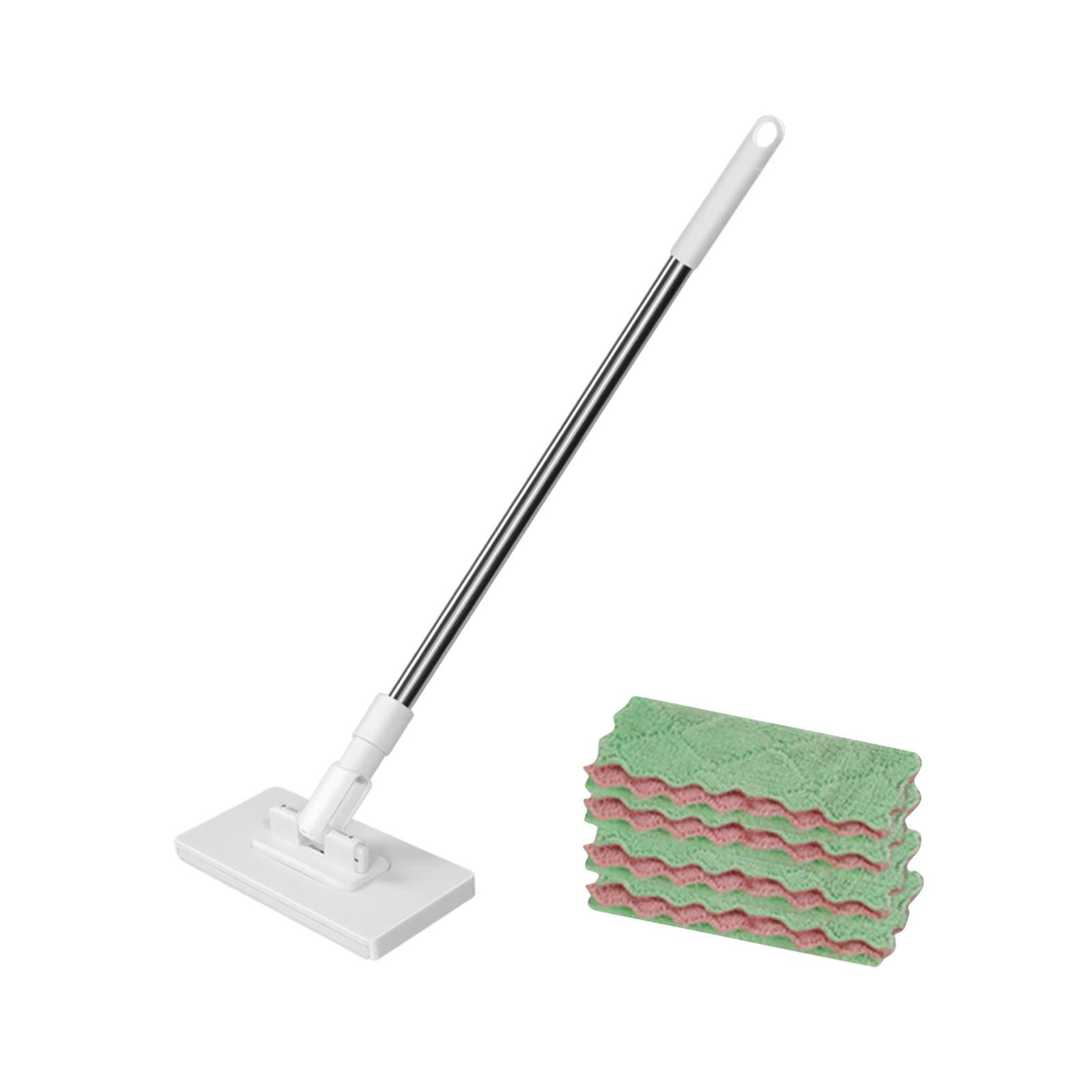 Wischmop mit Druckklemmung, Kein Händewaschen, Ein Knopf zum Wechseln, Klemmtuch One Size