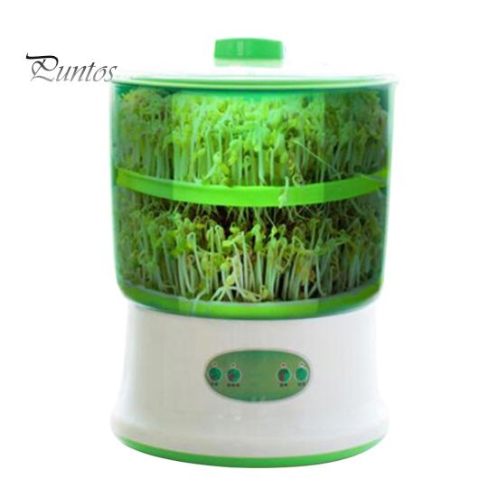 Auto Bean Sprouter 1 Set Sprout Machine Rapid Germination Automatic Soaking Water-Storage Germinating Short Cycle EU Plug Sprouting Bucket Home Supply