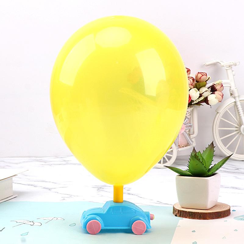 Random Color DIY Balloon Powered Car Recoil Force Science Technology Experiment Students Toys
