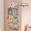 Punch-Free Wall-Mounted Acrylic Bookshelf: Transparent Aisle Door Rear Shelf for Children's Picture Books