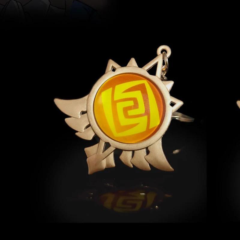 New Teyvat Vision Fontaine Water God Focalors Lyney and Lynette Keychain Luminous 7 Element Eye Of God Toy KeyRing