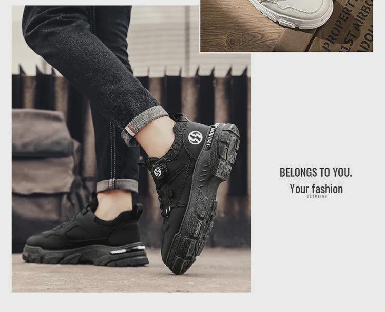 Men's 2025 Spring Slip-On Low-Top Waterproof Casual Sports Shoes with Rotating Button