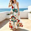 Summer Floral Sleeveless Maxi Dress for Women Loose Fit,Soft Fabric,Vibrant Colors,Versatile for Daily Casual & Outing Wear
