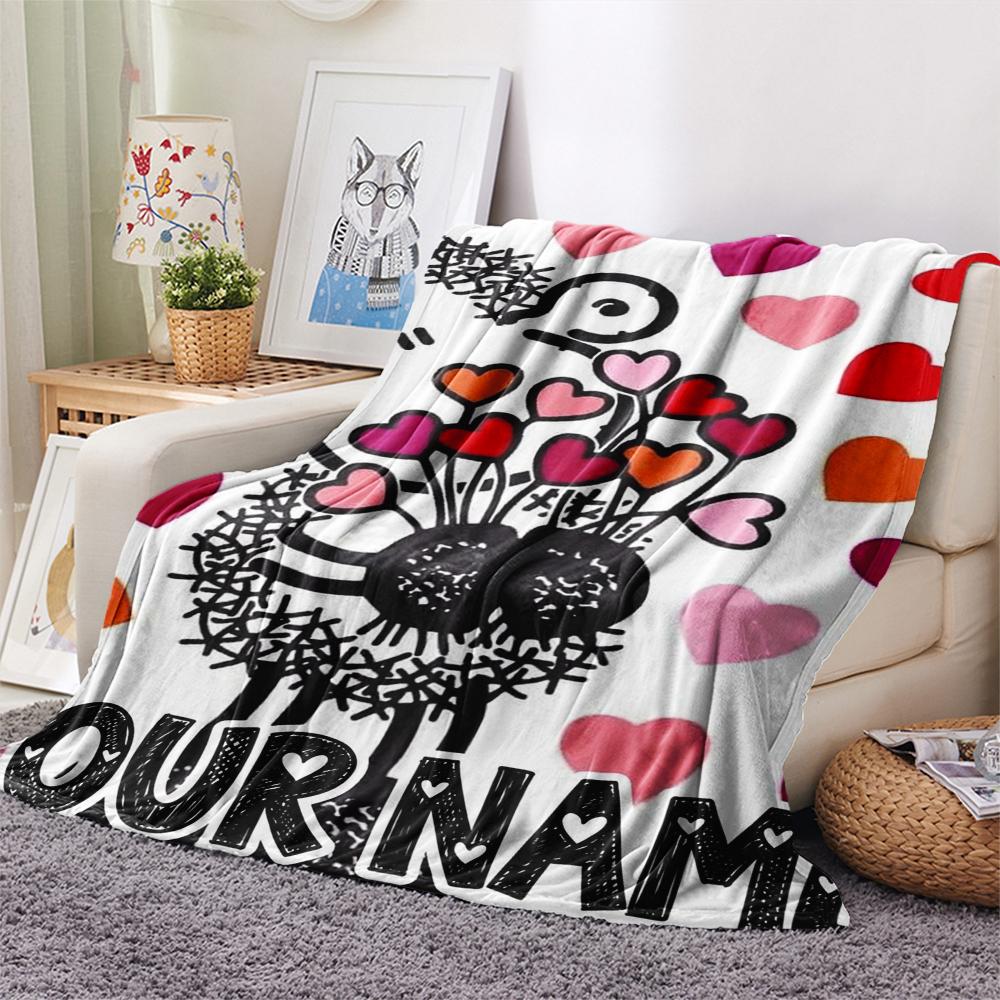 1PC Custom Name Sheepworld Patterned Flannel Blanket Suitable For All Seasons for Home Decor Warmth and Comfort Gifts Holiday Present