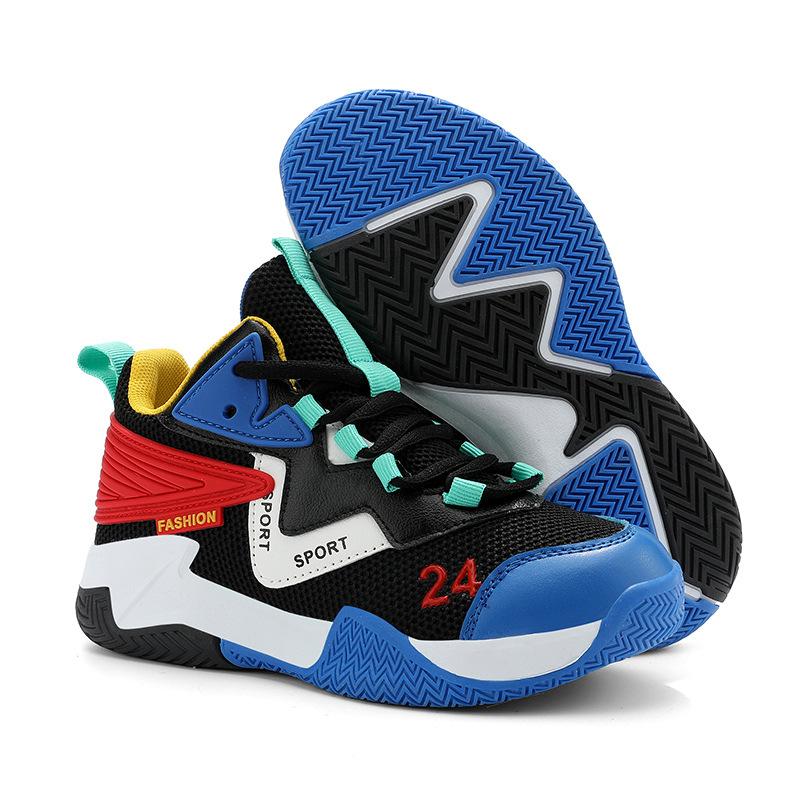 Boys' sports shoes New mesh breathable boys Middle and older children's training actual combat sneakers Casual children's basketball shoes