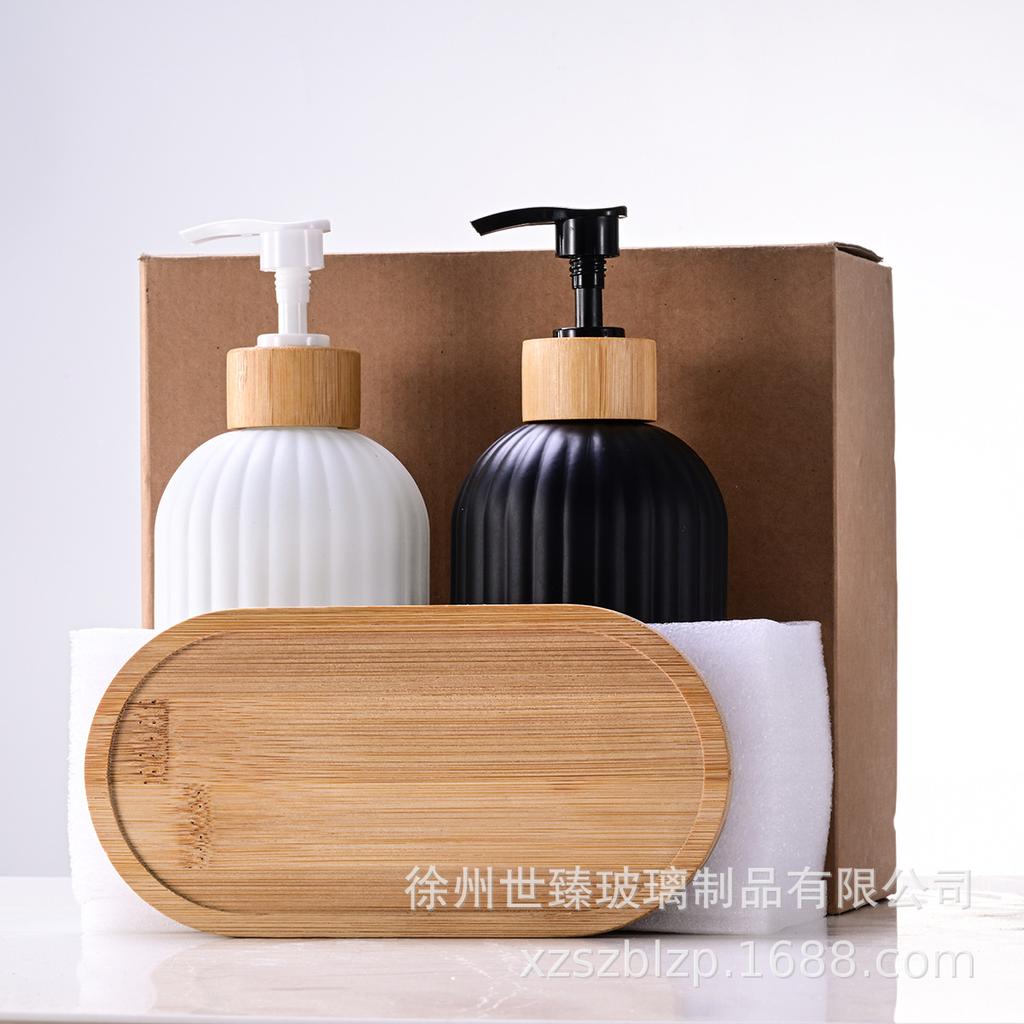 Large Capacity Pump-Action Glass Bottle for Shampoo, Lotion, and Hand Sanitizer