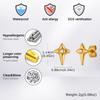 Fashion Hip Hop Cubic Zircon Star Small Stud Earrings for Men Simple Stainless Steel Pierced Earrings Hypoallergenic Jewelry