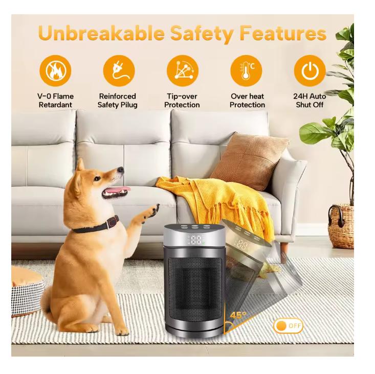 Portable Electric Heater Space Heater Indoor Energy Saving Hot Air Heater Energy Efficient for Household Desktop Office Winter