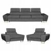 Wohnzimmersofa-Set Bosso 3-Sitzer-Sofa Sessel grau