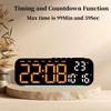 USB Powered Digital Alarm Clock with RGB Mood Light TEMP Date 2 Alarms Snooze Desktop Table Clock 12/24H Auto Dimmable Timing Countdown LED Clock