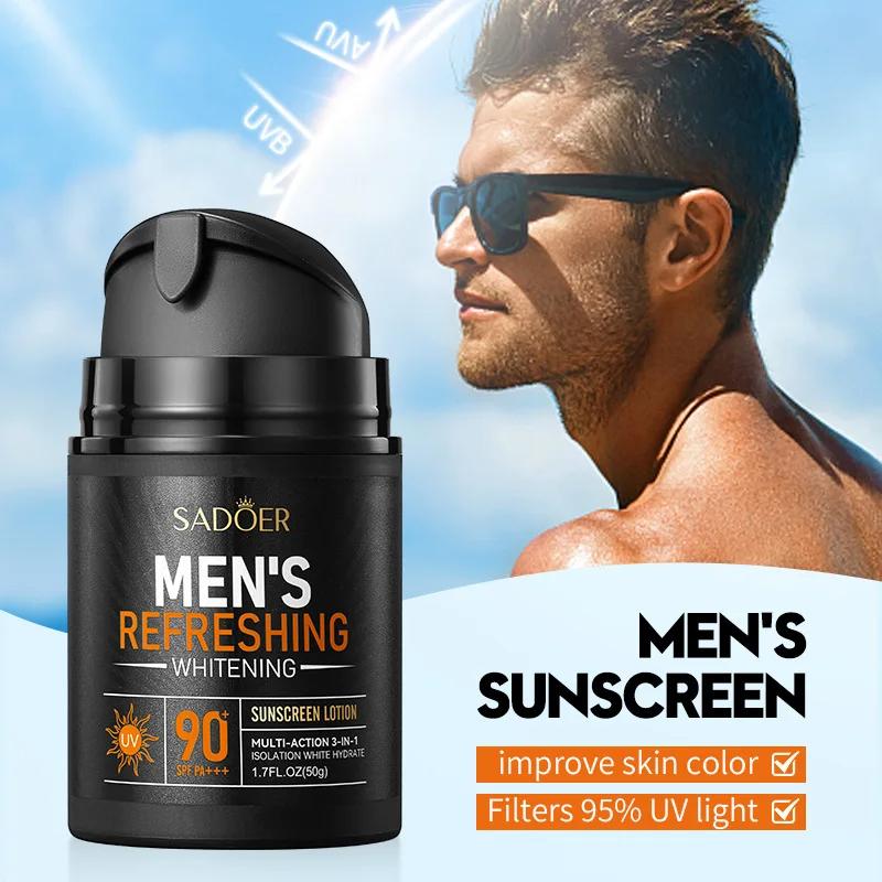 Saoder Men's Sunscreen for Face Neck Body Solar Blocker for Men Sunscreen Uv Protection Moisturizing Man Sun Cream
