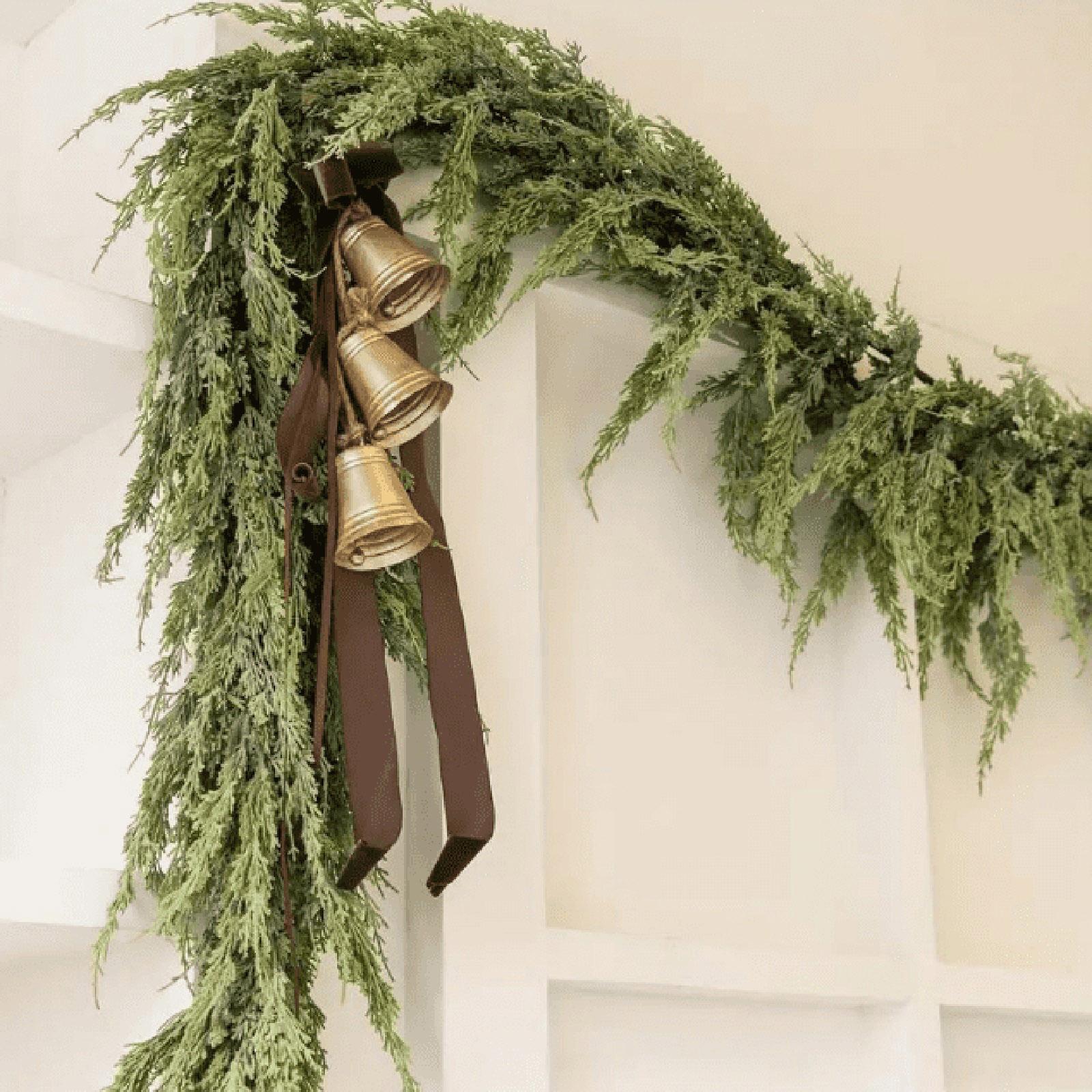 

Artificial Christmas Pine Garland Fake Plants Hanging Vines Christmas Decoration Green Rattan Ornament Xmas Home Party Decor One Size зелёный