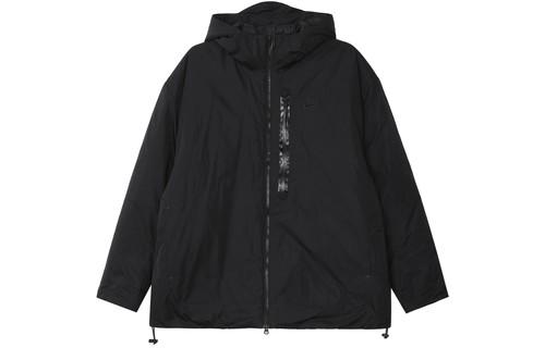 Nike Logo Printed Long Sleeve Hooded Cotton Jacket XL чёрный