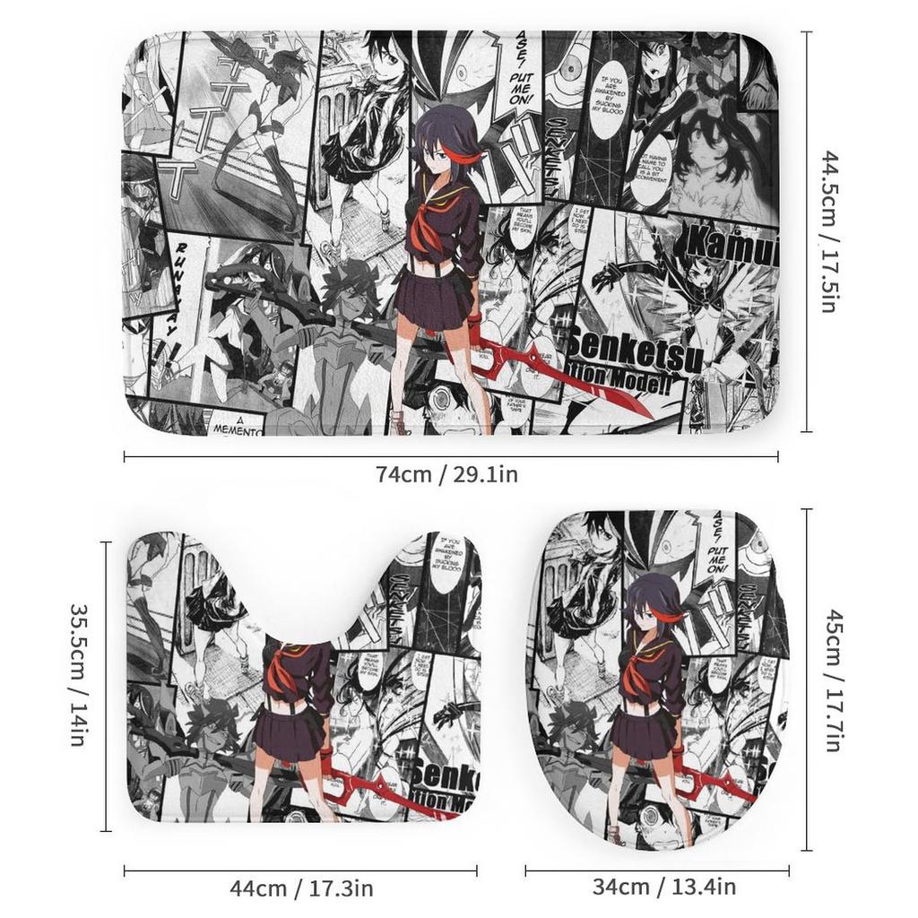 Anime Character Printed Shower Curtain Modern Non-Slip Carpet Shower Curtain Waterproof Polyester Home Decor 180